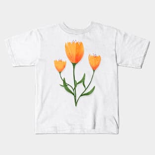 Orange Tulips Kids T-Shirt